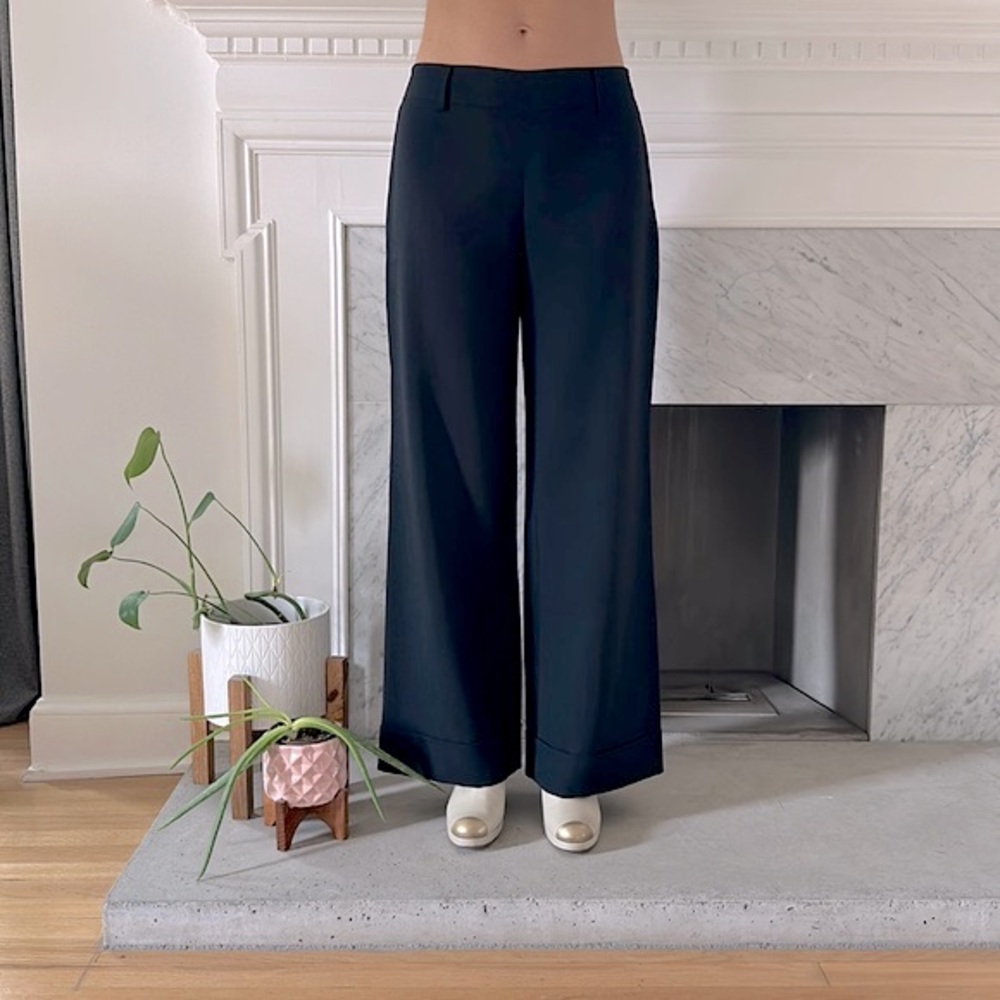 Image Haddad, 100% wool dress pants in black, size 38 EUR = 6 US